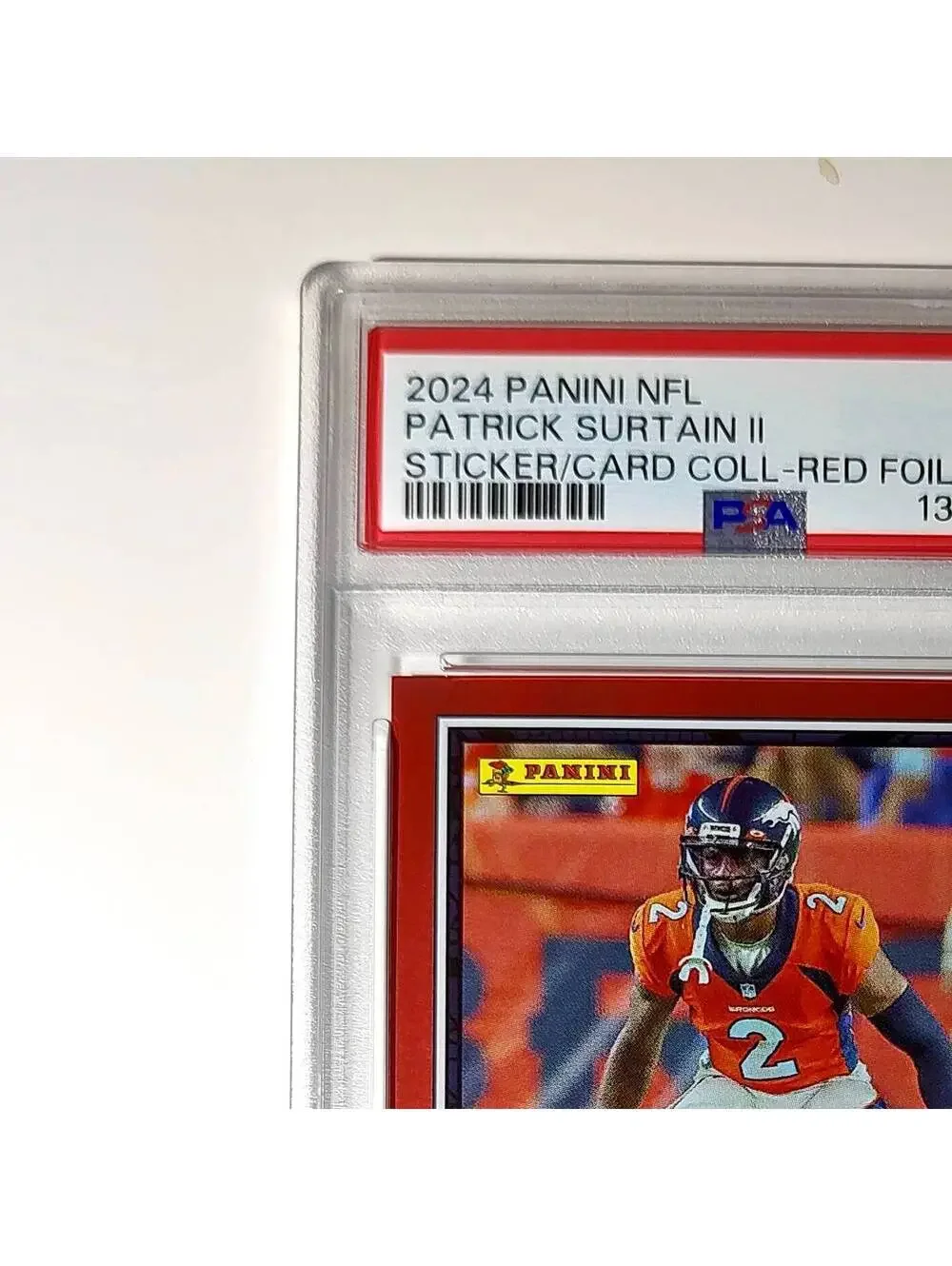 Patrick Surtain II Rookie 2024 Panini Sticker 240/299 #21 Red Foil PSA 8 NM-MT